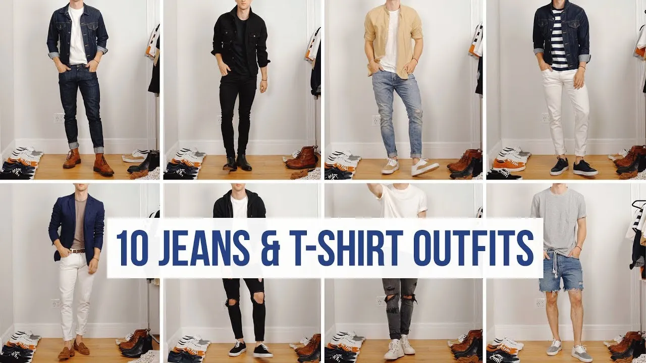 Áo phông form rộng phối với quần jeans phong cách đường phố
