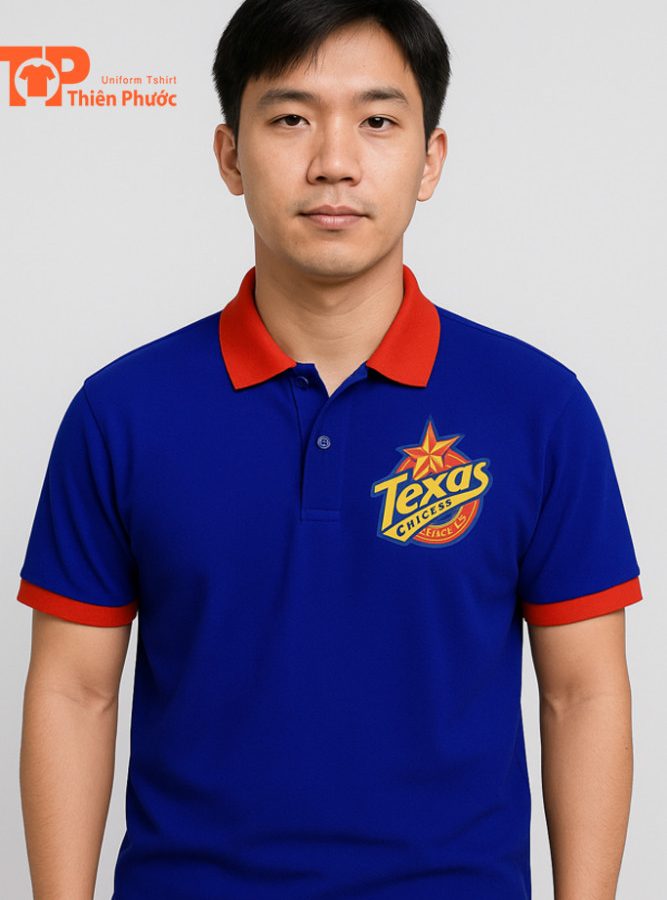 Ao Polo Dong Phuc Nhan Vien Texas Chicken La Mat Mat Truoc