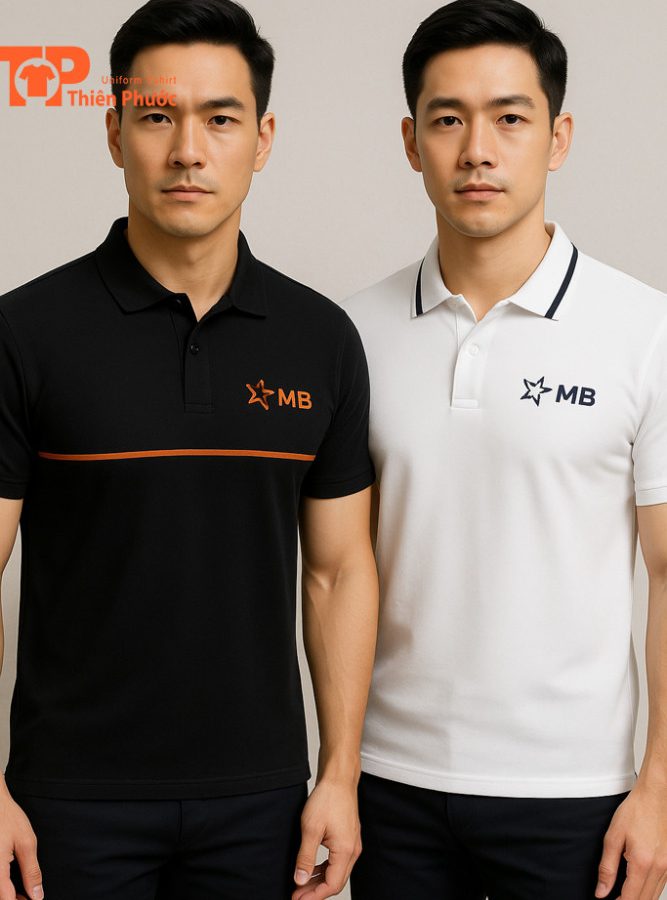 Ao Polo Dong Phuc Phoi Bo Vien Mat Truoc