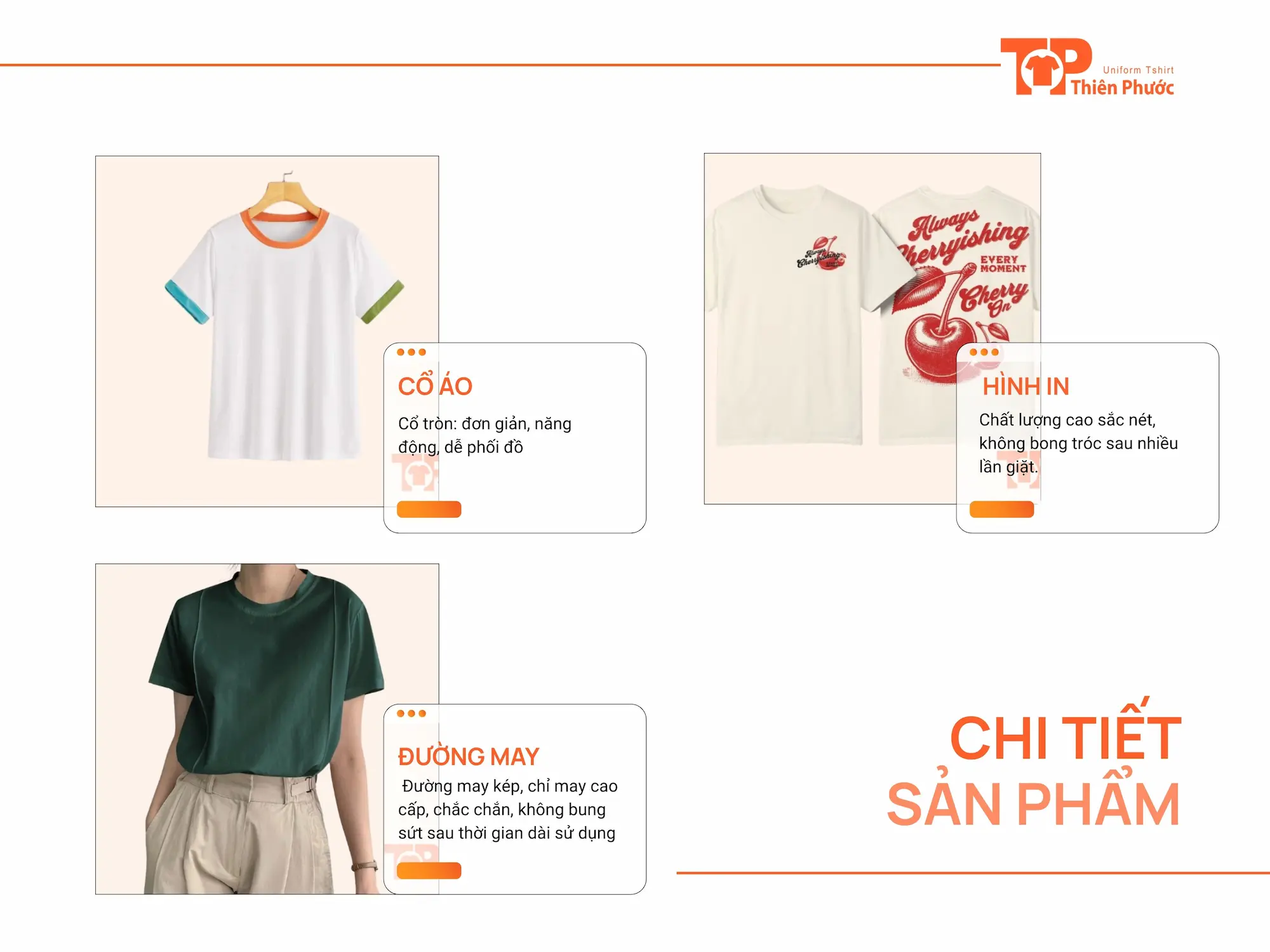 Mẫu áo thun đồng phục cổ tròn 24 Chi tiết sản phẩm áo thun cổ tròn
