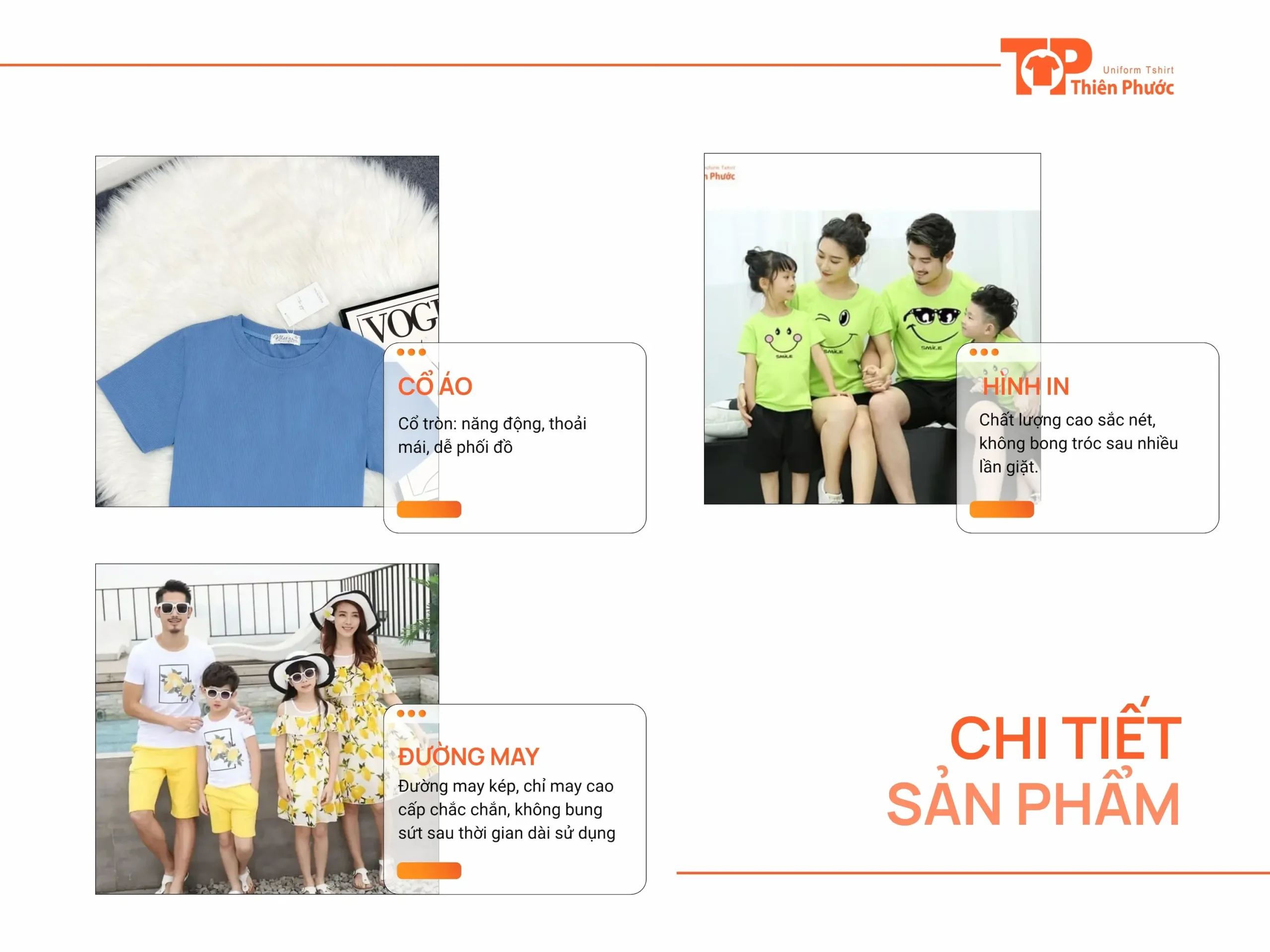 Đồng phục gia đình 113 Thông Số Chi tiết Áo Thun Đồng Phục Gia Đình