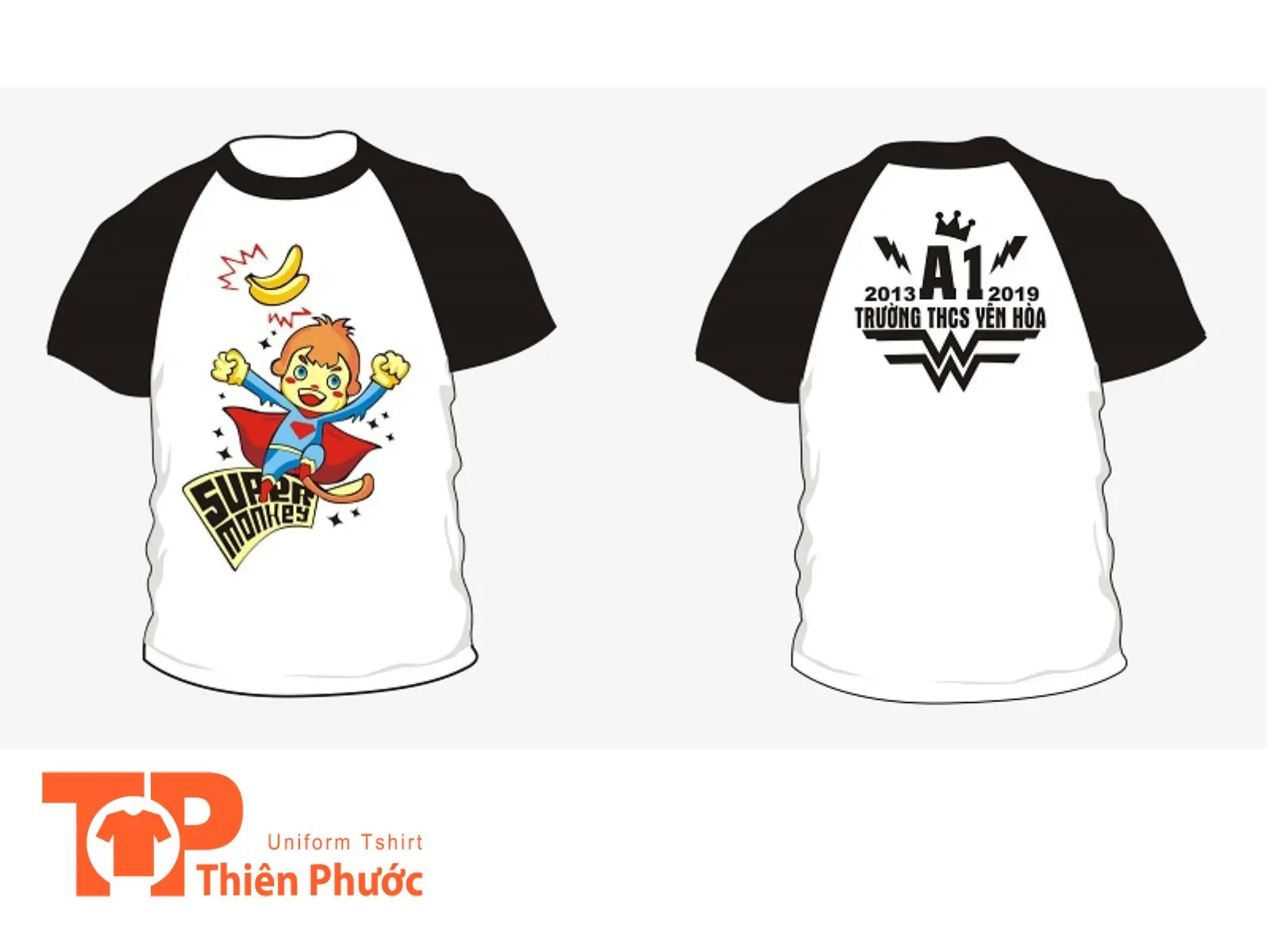 Mẫu logo áo lớp hình chibi chú khỉ dễ thương