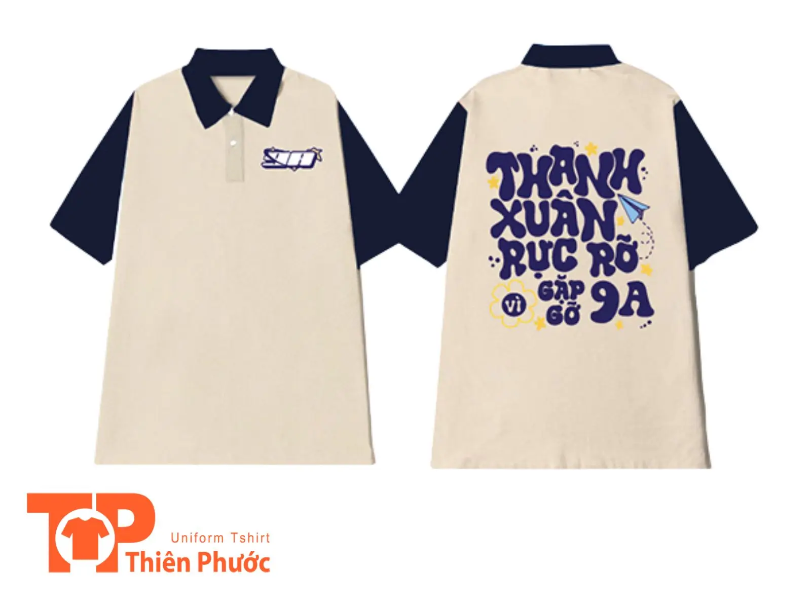 Mẫu logo áo lớp 9A thanh xuân rực rỡ