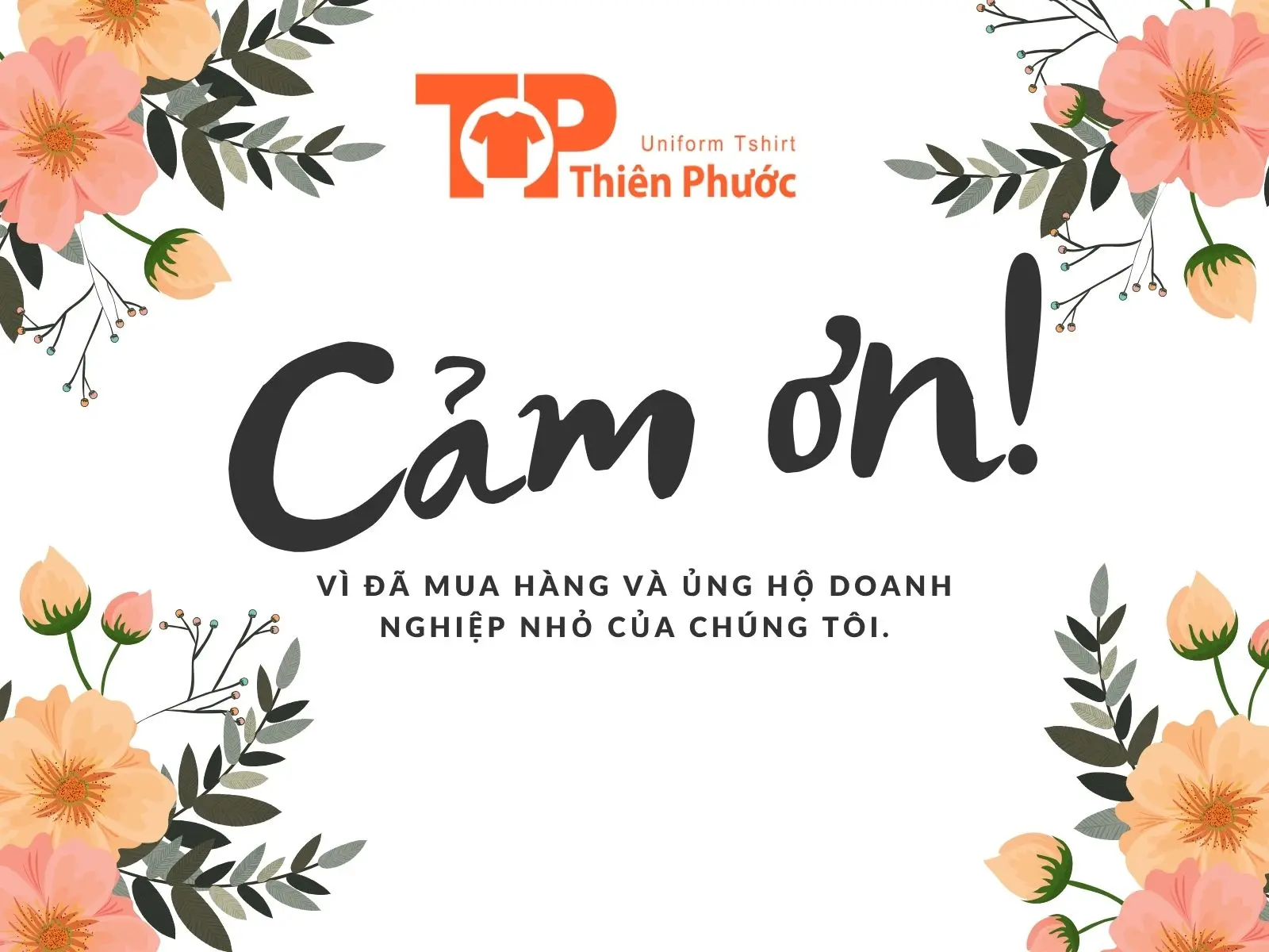 Lời cảm ơn khách hàng vì đã mua hàng