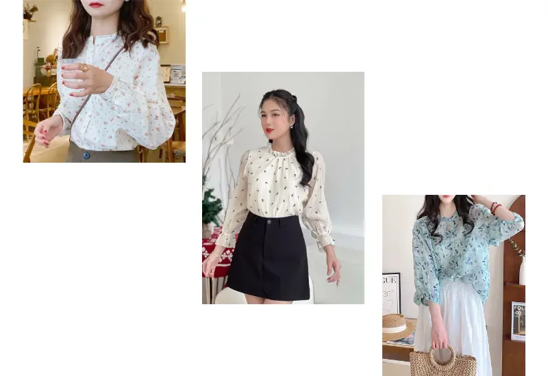 Trẻ trung và nổi bật với áo sơ mi cổ tròn họa tiết.