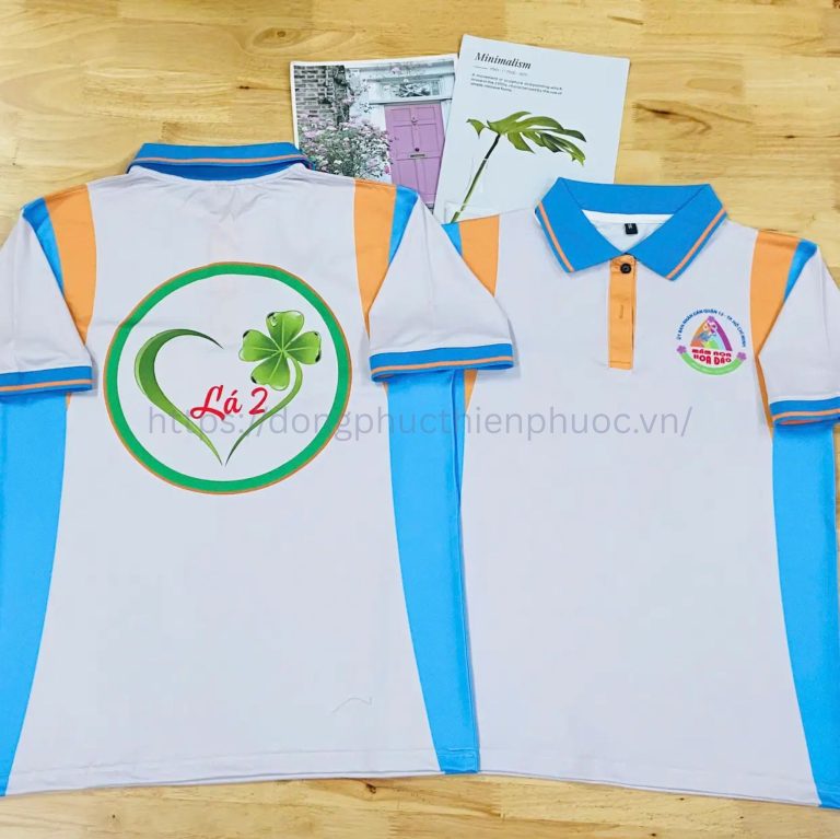 Áo thun phối tay raglan in logo – đồng phục công ty Thiên Phước