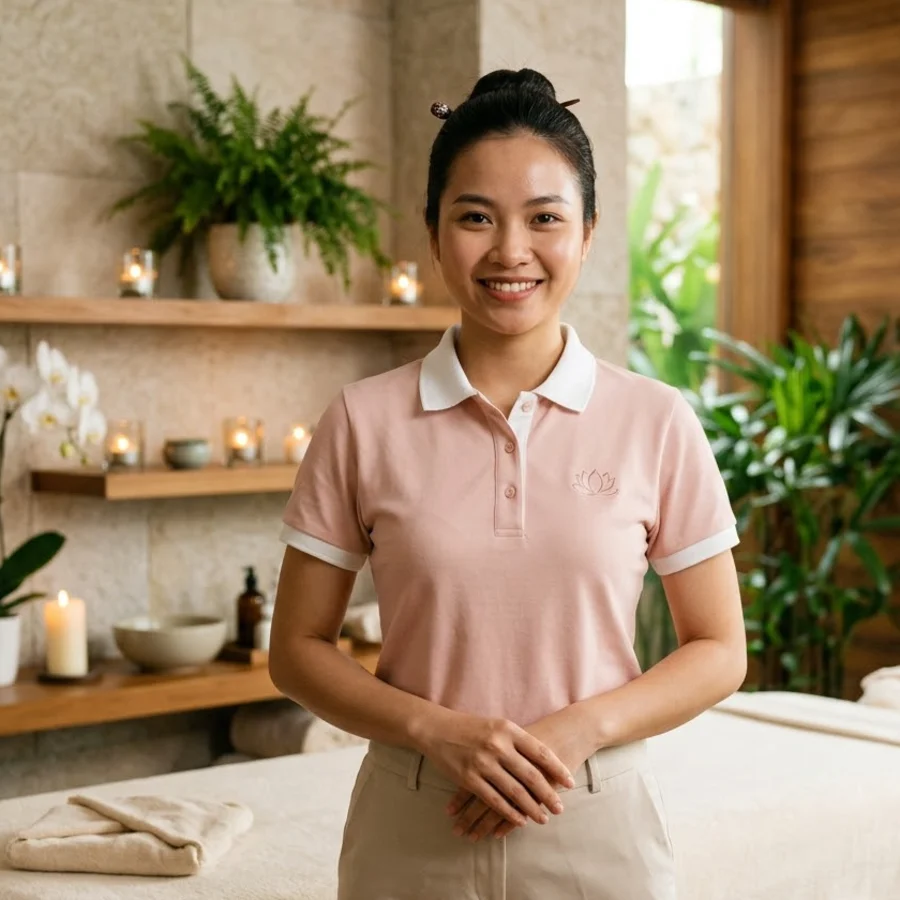 Polo kỹ thuật viên hồng pastel