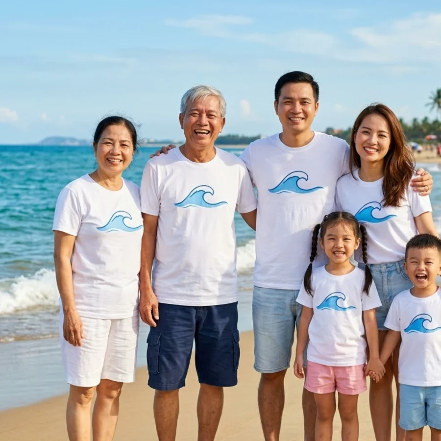 Áo thun đại gia đình đi biển