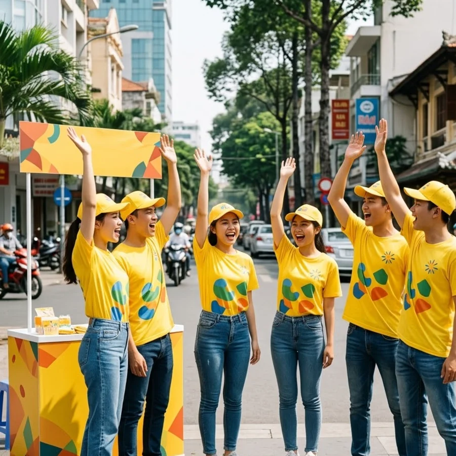 Áo thun PG roadshow kèm nón