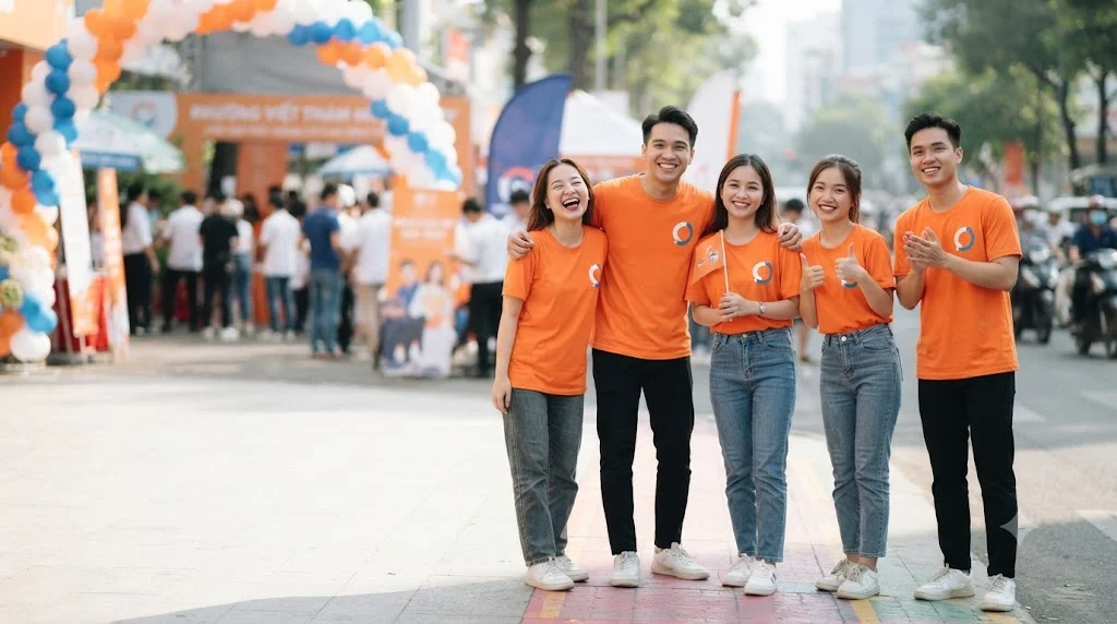 Áo thun sự kiện màu cam