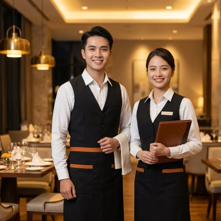 Phục vụ sơ mi, gile, tạp dề