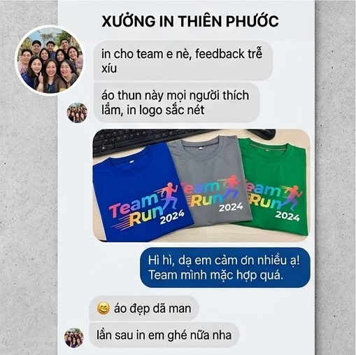 Xưởng In Áo Thun Theo Yêu Cầu Số Lượng Ít Tại TPHCM 22 Khách hàng phản hồi áo cá nhân in hình theo yêu cầu