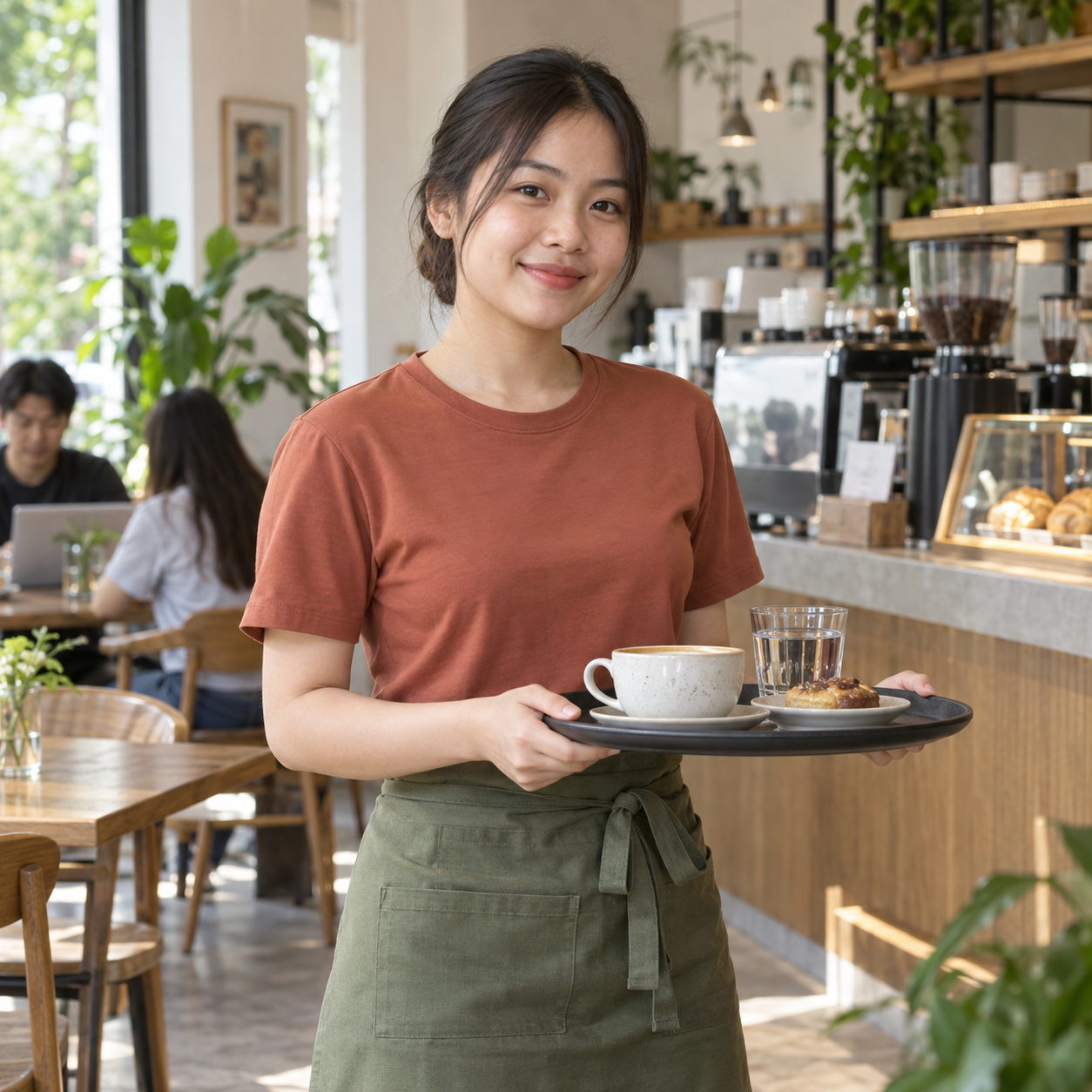 Bộ đồng phục cafe và phụ kiện