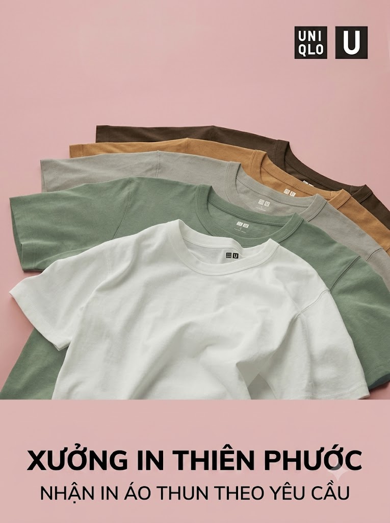 Xưởng In Áo Thun Theo Yêu Cầu Số Lượng Ít Tại TPHCM 13 In áo thun trên áo UNIQLO