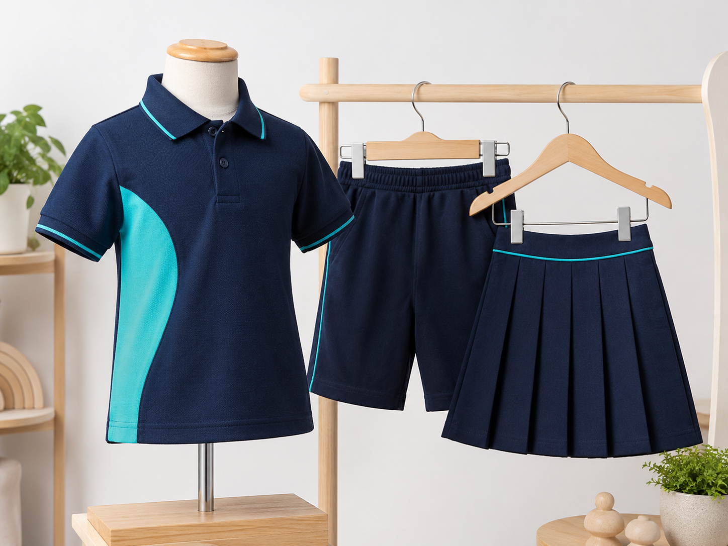 MN-19 Navy phối cong turquoise