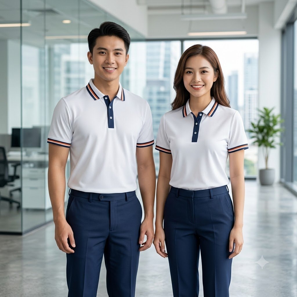 Polo bo cổ dệt sọc