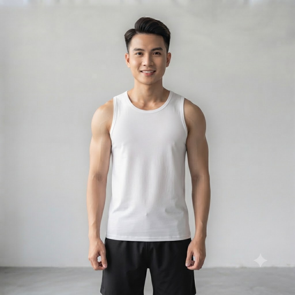 Phôi áo ba lỗ trơn trắng