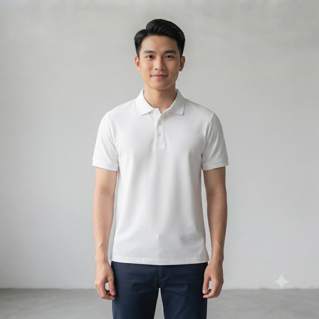 Phôi áo polo trơn trắng