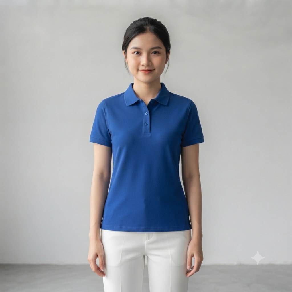 Phôi áo polo trơn xanh bích