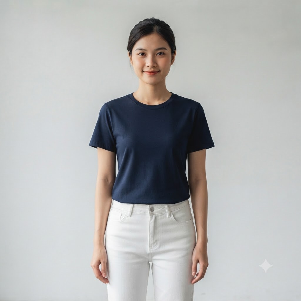 Phôi áo thun trơn xanh navy